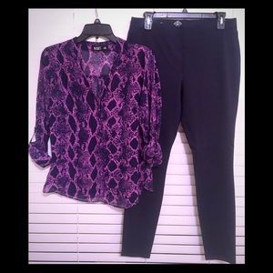 Purple animal print top